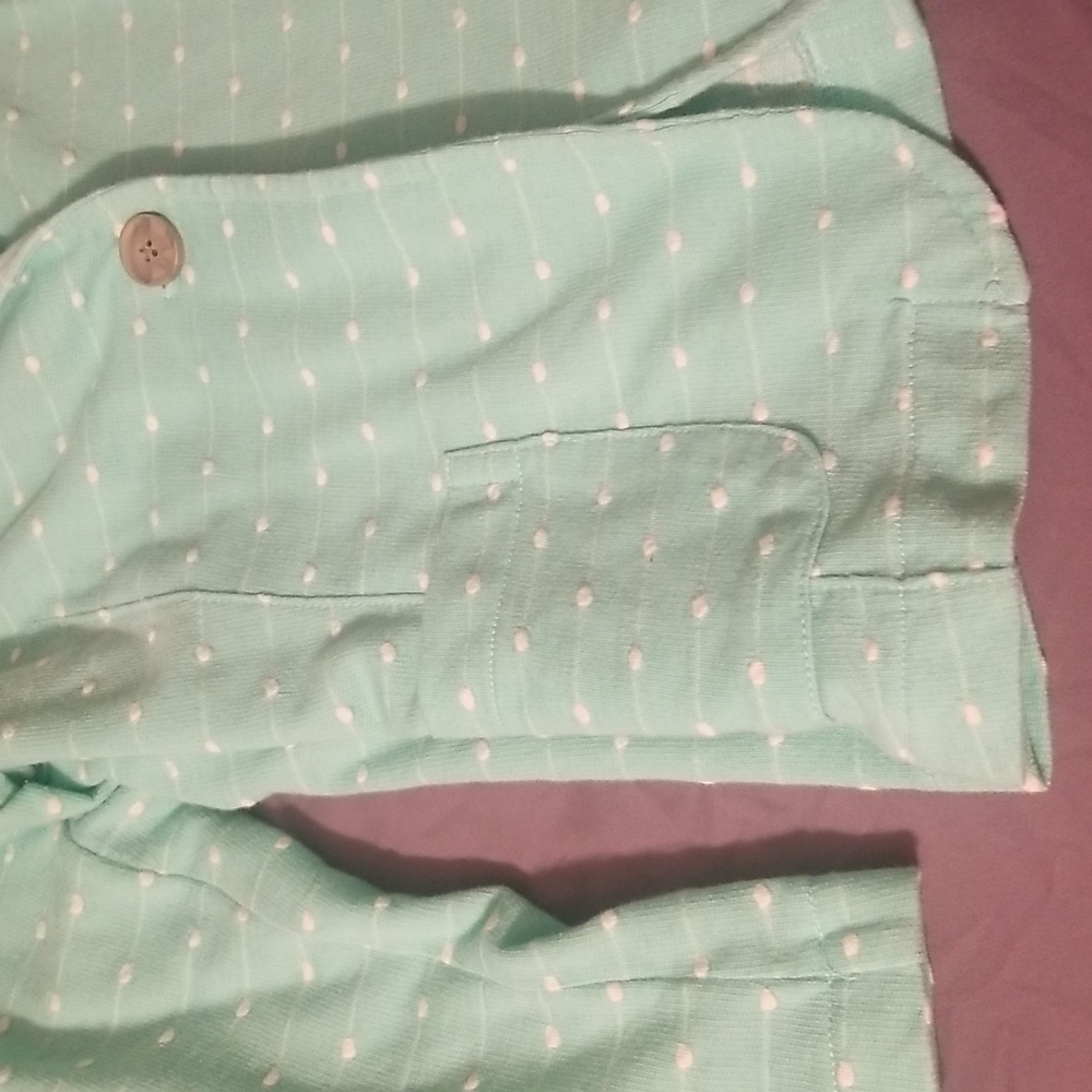 Teal blazer XLARGE with one button. Sleeves are mid length - Picture 2 of 5